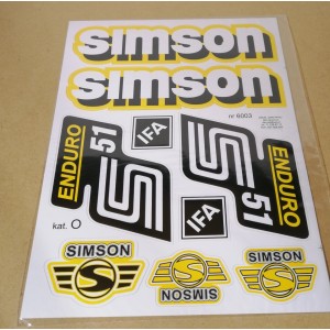 Nálepky Simson S51 Enduro Žlté 